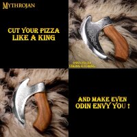 Hache à pizza viking avec tête gravée - lidée cadeau