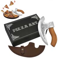 Hache à pizza viking avec tête gravée - lidée cadeau