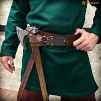 Large ceinture viking avec boucle de ceinture élaborée avec plaque de rivet décorée