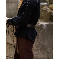 Chemise médiévale à lacets avec oeillets et laçage des manches Noir "Adrian" L