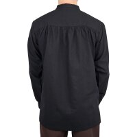Chemise médiévale classique ou chemise à lacets noire "Anno" M