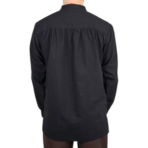 Chemise médiévale classique ou chemise à lacets noire "Anno" L