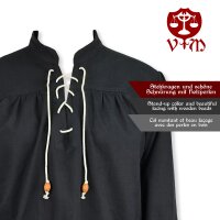 Chemise médiévale classique ou chemise à lacets noire "Anno" XL