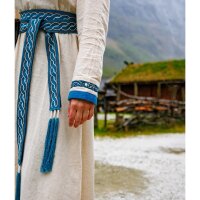 Wikinger Kleid "Lagertha" Natur/Blau S, B-WARE