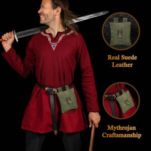 Sac médiéval en coton vert foncé