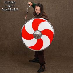 Bouclier Viking Rond Médiéval, Fait Main - Taille 24 Pouces, Aspect Antique - Neuf