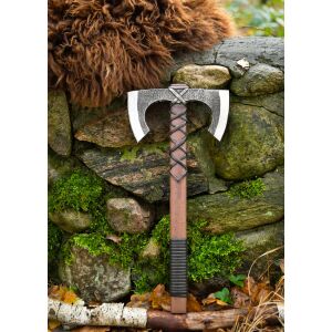 Hache Viking Double Tête - Forgée Main - Acier Carbone Et Frêne - NEUVE