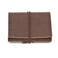 Carnet de notes ou de chants en cuir marron foncé avec motif de nœuds