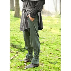 Pantalon médiéval vert olive laçage coton "Thalor
