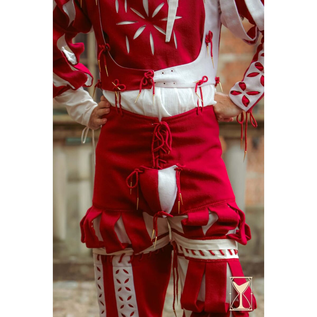 Pantalon de lansquenet blanc/rouge Yorem box