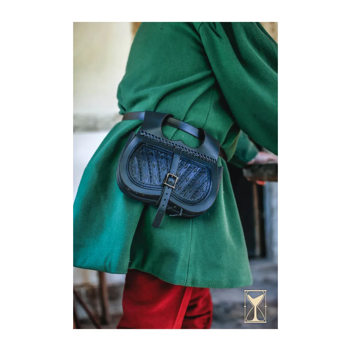 Sac banane noir à rayures box