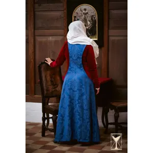 Robe médiévale sans manches en tissu brocart