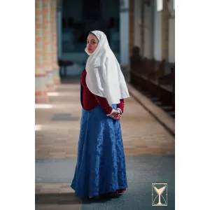 Robe médiévale sans manches en tissu brocart