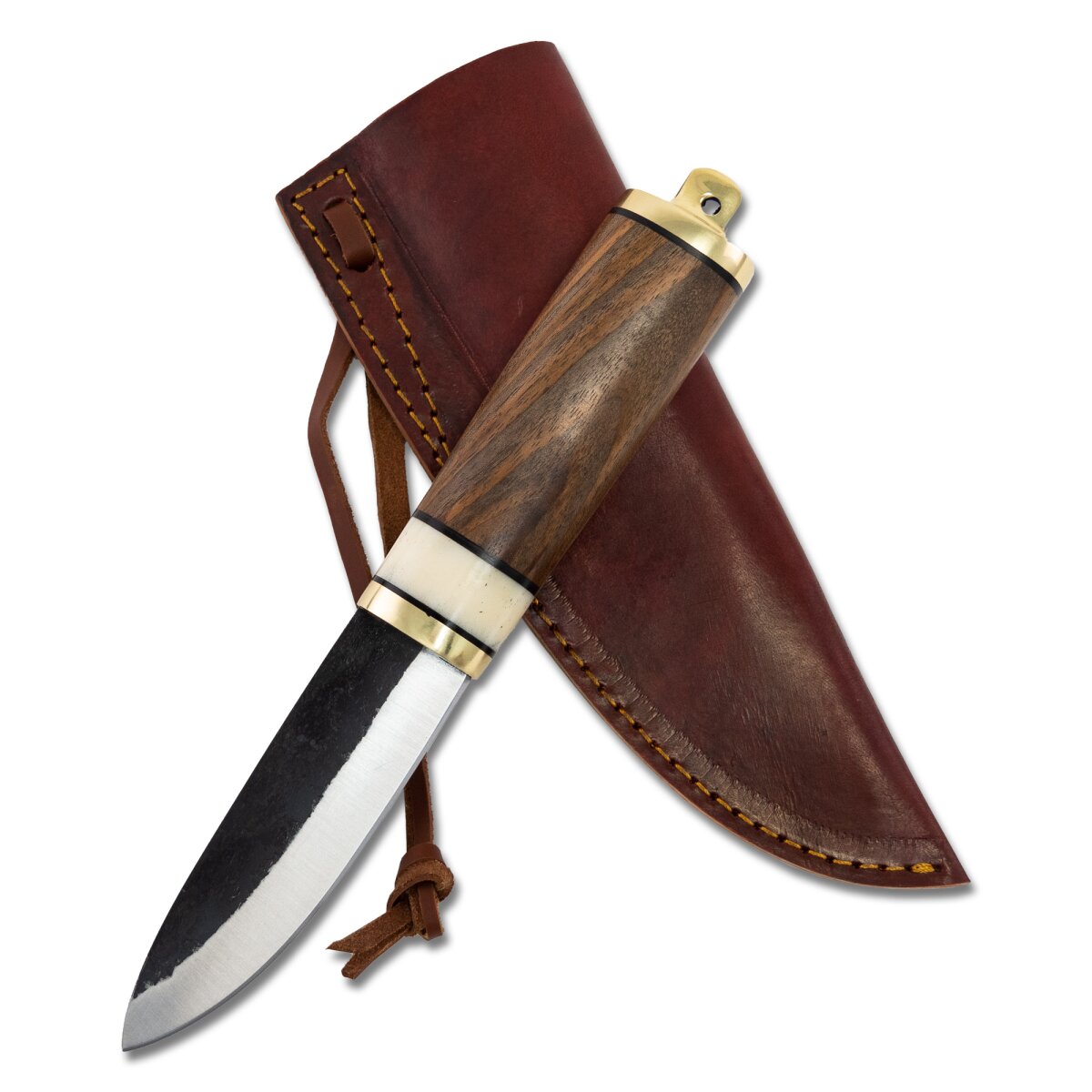 Coltello vichingo Gotland con fodero in pelle Mangiare e...