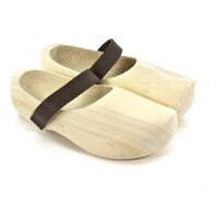 Chaussures en bois avec large lanière en cuir