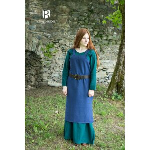 Robe viking type robe à bretelles Frida coton bleu