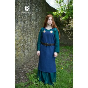 Robe viking type robe à bretelles Frida coton bleu