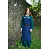 Robe viking type robe à bretelles Frida coton bleu