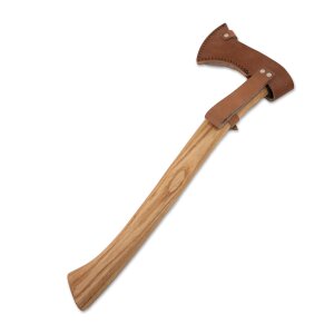 Hache de lancer viking Franziska avec étui en cuir 18cm lame de hache