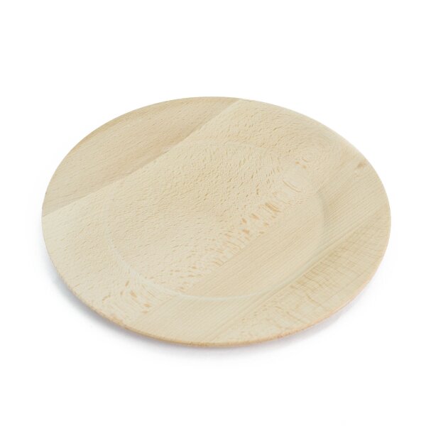 Assiette plate en bois ronde 25cm