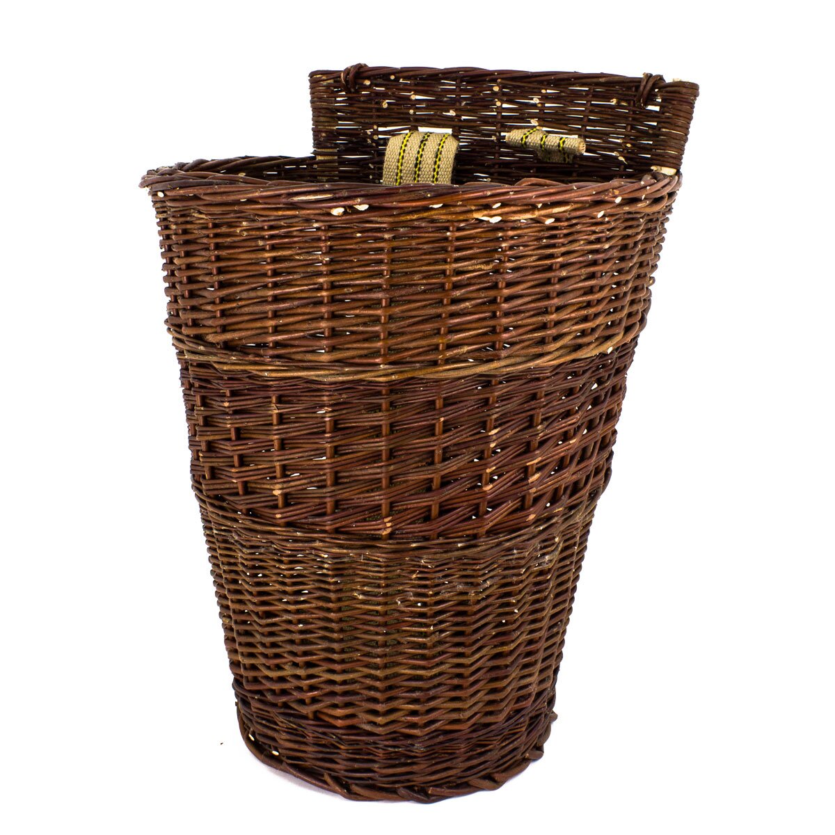 wicker basket with linen straps