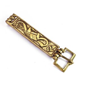 Boucle de ceinture avec plaque à rivets Dragon 15ème siècle pour lanière jusquà 18mm