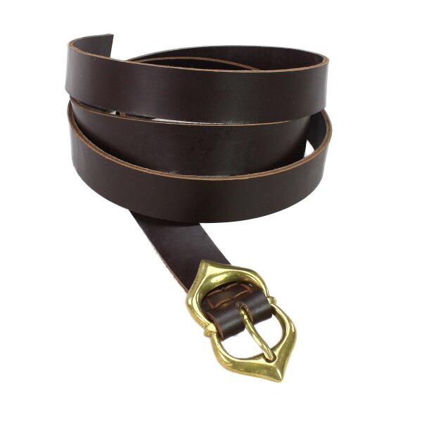 Ceinture médiévale avec boucle en laiton 30mm brun foncé