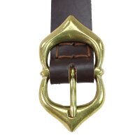 Ceinture médiévale avec boucle en laiton 30mm brun foncé