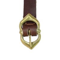 Ceinture médiévale en cuir avec boucle en laiton 15mm brun foncé