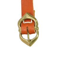 Ceinture médiévale en cuir avec boucle en laiton 15mm brun