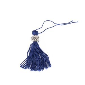 tassel dark blue with decorative silver colored pearl