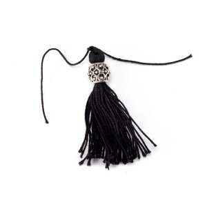 Houppette noire avec perle décorative...