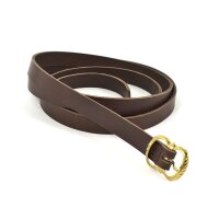 Ceinture médiévale en cuir avec boucle en laiton 20mm brun foncé