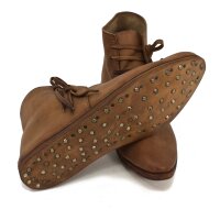 Chaussures médiévales type London à double semelle cloutée Marron