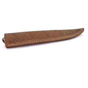 Etui en cuir pour couteau 22cm brun moyen décoré