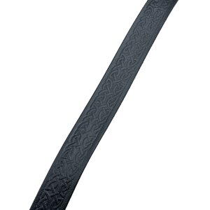 Ceinture viking en cuir avec gaufrage de nœuds en noir L 180cm W 3cm