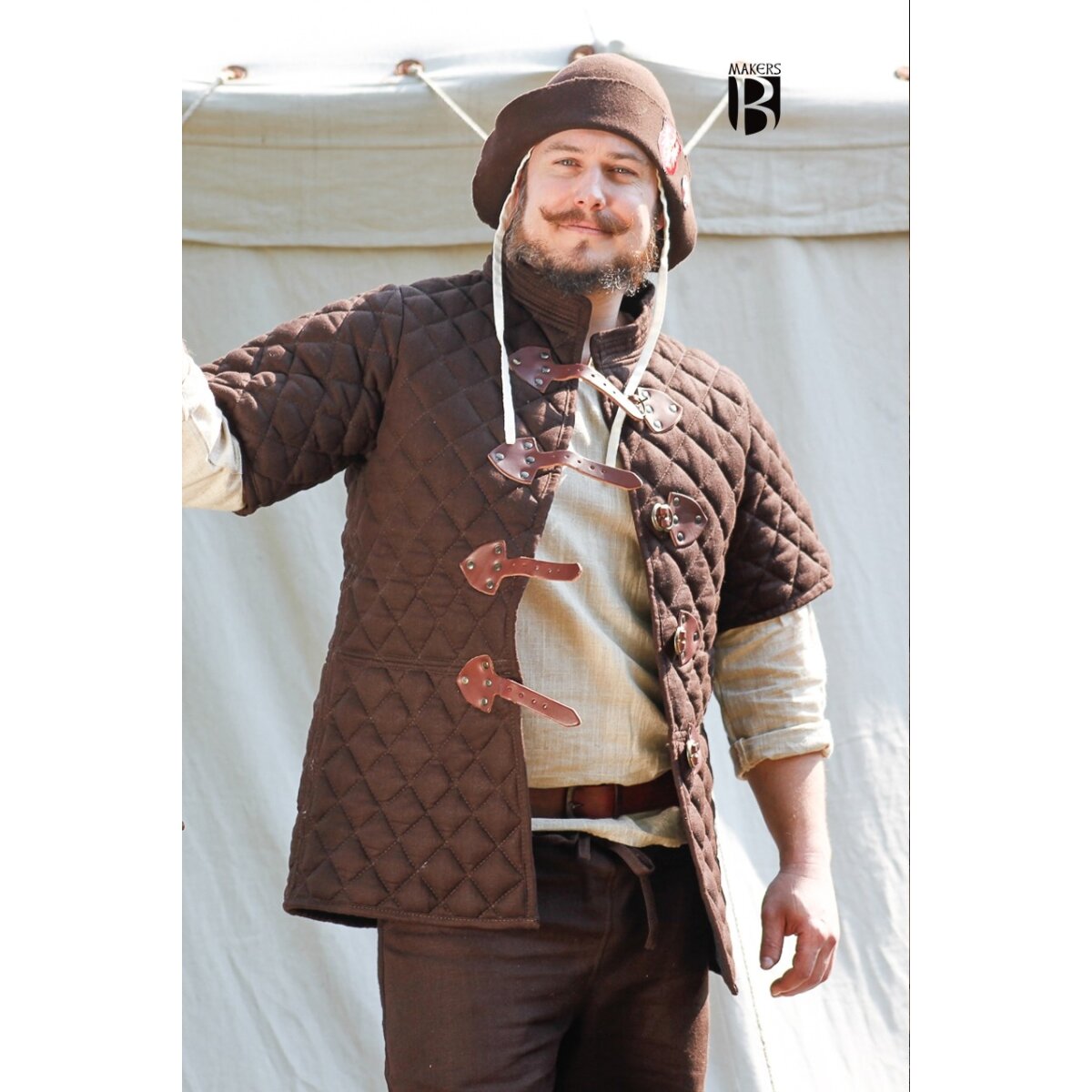 Gambeson fond de tonnerre brun