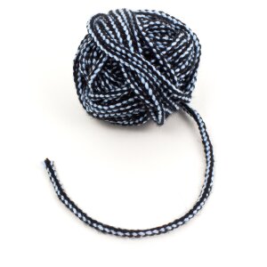 Nestelschnur hellblau/schwarz handgeknüpft 10cm