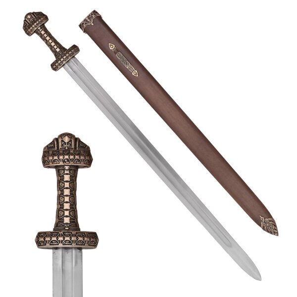 Épée viking type île Eigg avec poignée régulière 9e siècle déco, fourreau inclus