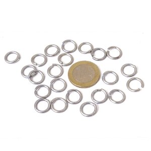 1kg anneaux de chaîne ronds en vrac, non rivetés, Ø 8mm, 1,6mm de large, acier galvanisé