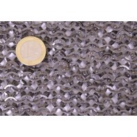 Morceau de chaîne 20 x 20cm, anneaux plats avec rivets ronds, Ø 8mm, 1,8mm de large, acier