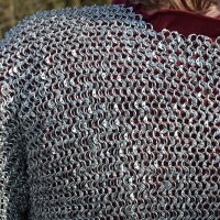 Cotte de mailles Hauberk, anneaux ronds avec rivets ronds, Ø 9mm, 1,5mm de large, acier galvanisé