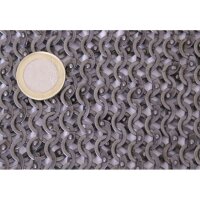 Cotte de mailles Hauberk, anneaux plats rivetés et anneaux plats estampés, Ø 8mm, largeur 1,8mm, acier