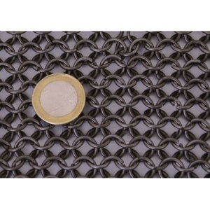 Cotte de mailles Haubergeon, anneaux ronds non rivetés, Ø 8mm, 1,6mm de large, acier à ressort