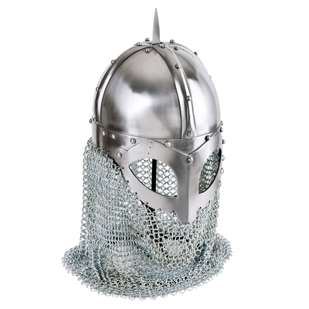 Wikinger Brillenhelm mit Kettenbrünne, 2 mm Stahl -...