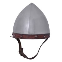 Casque darcher, acier 1.6 mm, avec insert en cuir - adapté au combat dexhibition