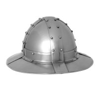 Chapeau de fer avec rubans, 14ème siècle, acier de 1,6 mm - adapté au combat dexhibition