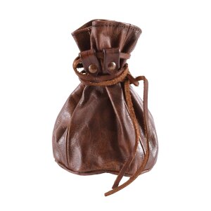 grand sac médiéval en cuir brun