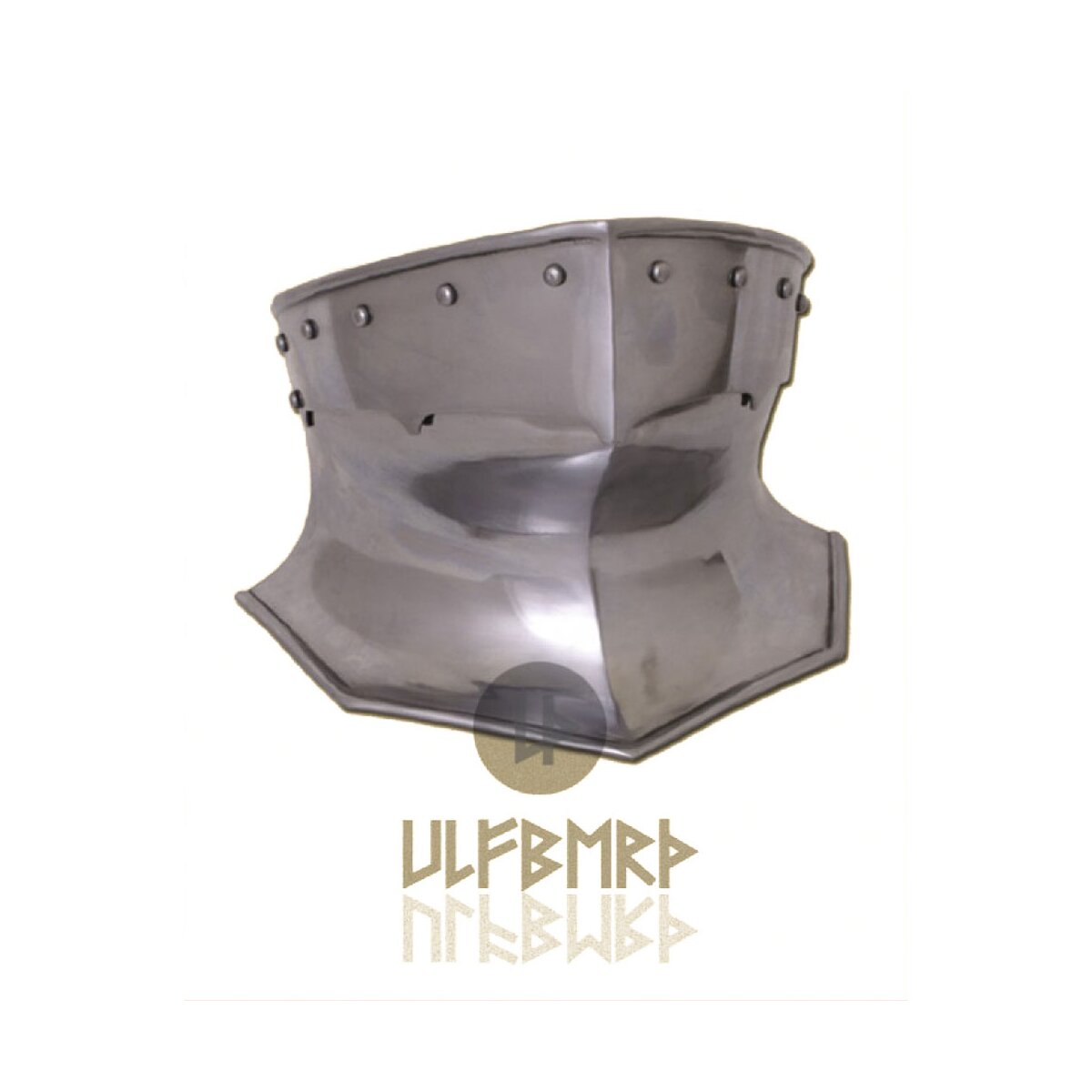 Gorget, 1.6 mm steel, with leather strap