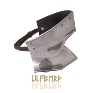 Gorget, 1.6 mm steel, with leather strap